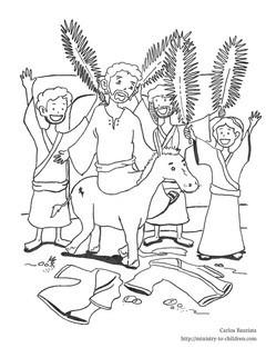 Jesus on Palm Sunday Coloring Page