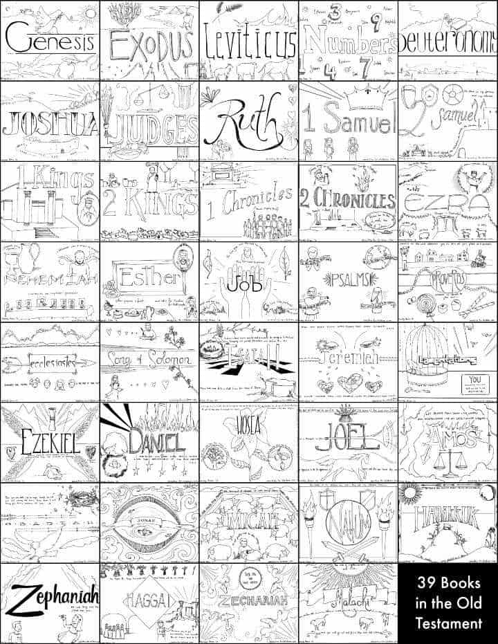 "39 Books of the Old Testament" Bible Coloring Pages